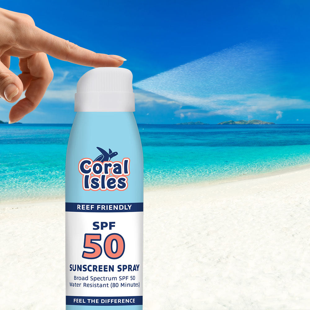 3-Pack 6-oz Coral Isles SPF 50 Continuous Spray Sunscreen