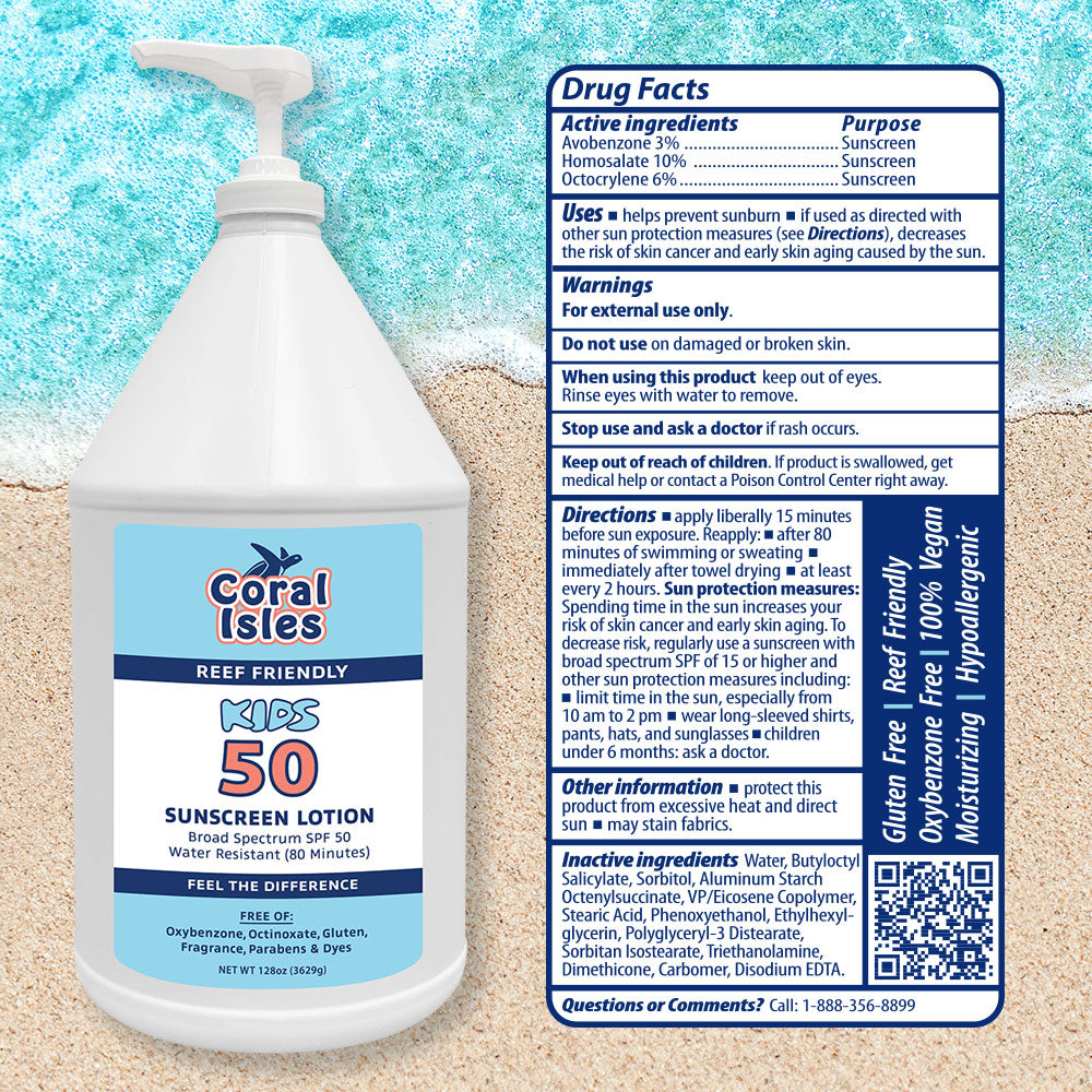 KIDS Bulk Gallon SPF 50 Sunscreen Lotion with Pump