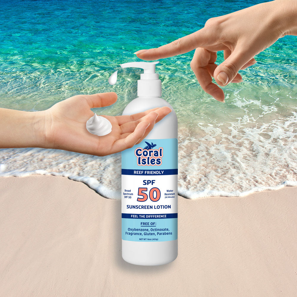 16-oz Coral Isles SPF 50 Sunscreen Lotion with Pump