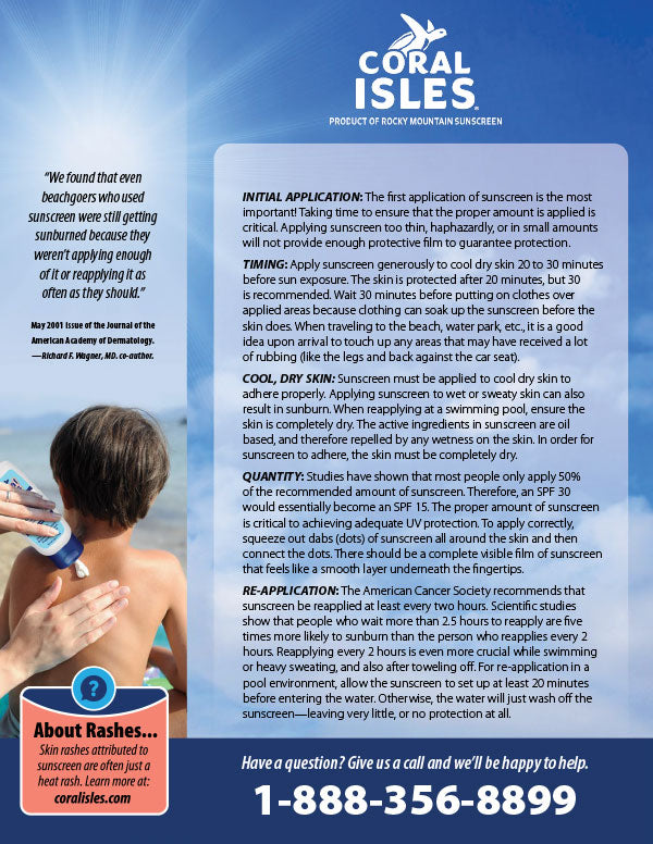 Sunscreen Log Step-1 Handouts – Coral Isles