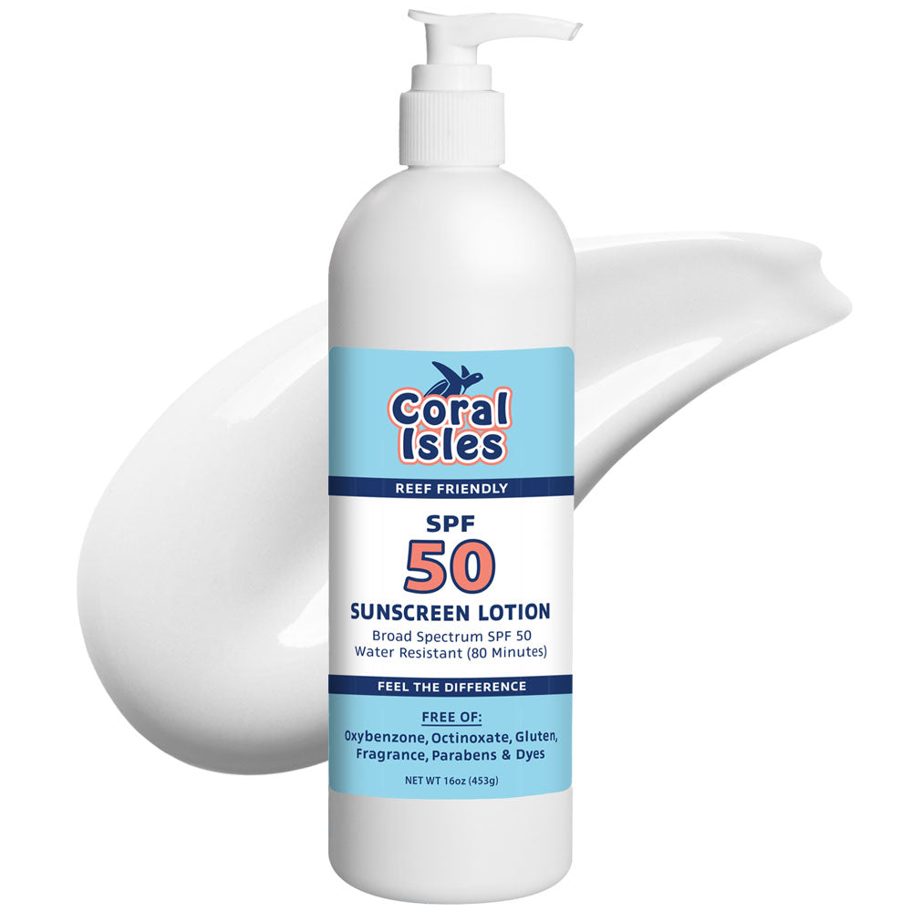 16-oz Coral Isles SPF 50 Sunscreen Lotion with Pump