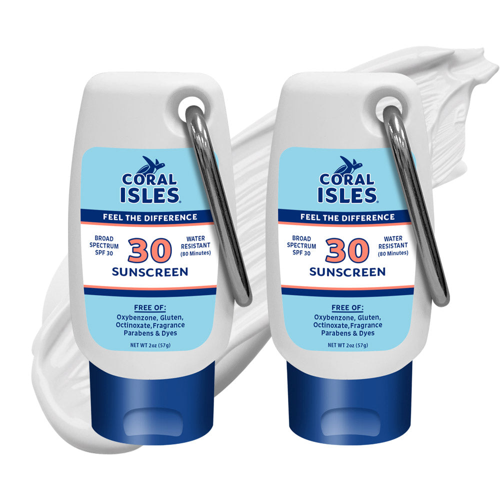 2-Pack 2-oz Coral Isles SPF 30 Sunscreen Lotion with Carabiner