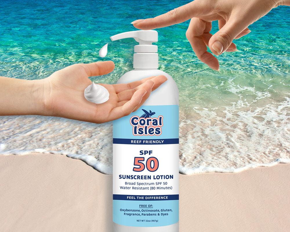 32-oz Coral Isles SPF 50 KIDS Sunscreen Lotion with Pump (Quart)