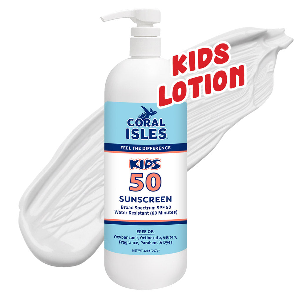 32-oz Coral Isles SPF 50 KIDS Sunscreen Lotion with Pump (Quart)
