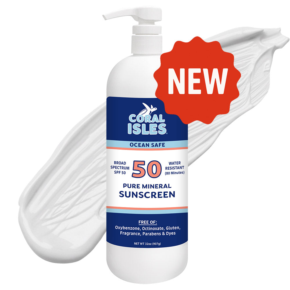 32-oz Coral Isles SPF 50 MINERAL Sunscreen Lotion with Pump (Quart)