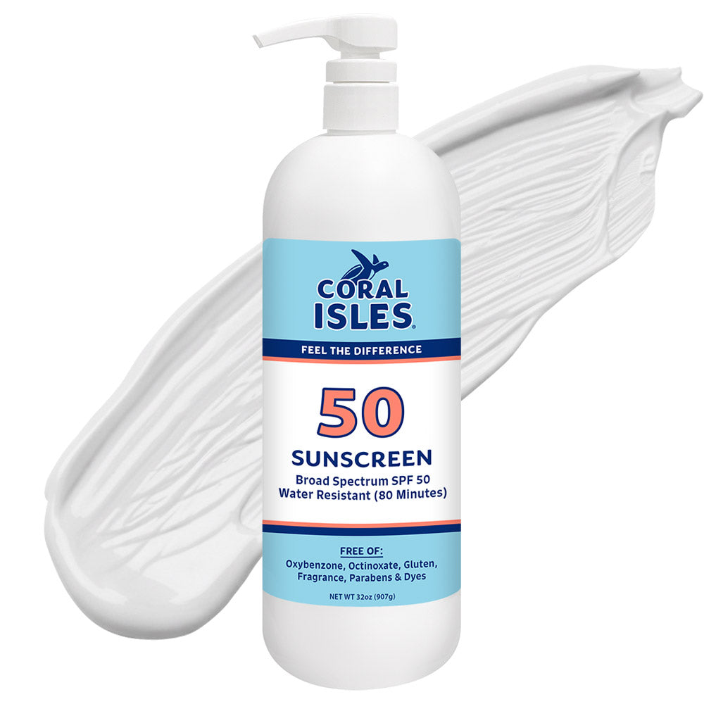32-oz Coral Isles SPF 50 Sunscreen Lotion with Pump (Quart)
