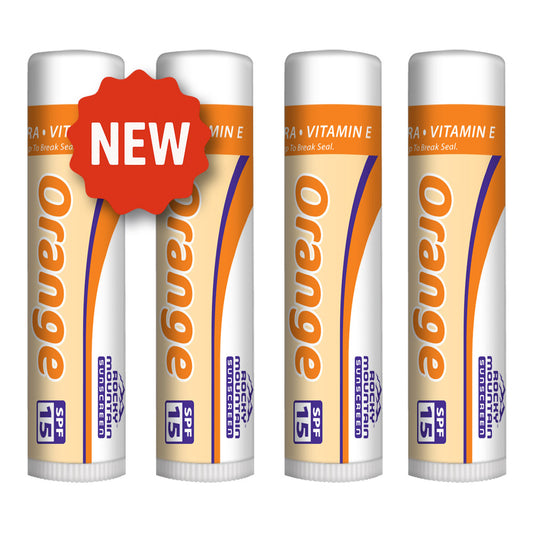 "NEW" 4-Pack Orange SPF 15 Lip Balm