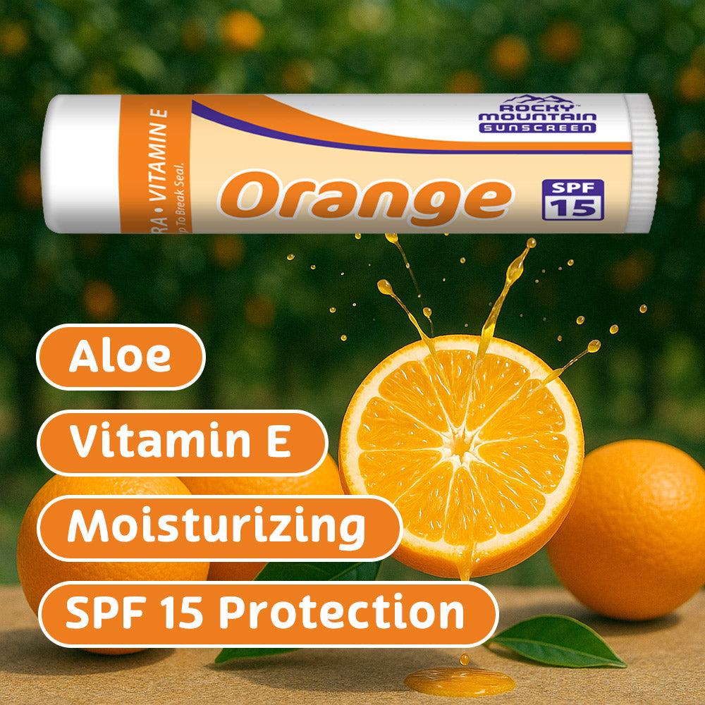 "NEW" 4-Pack Orange SPF 15 Lip Balm