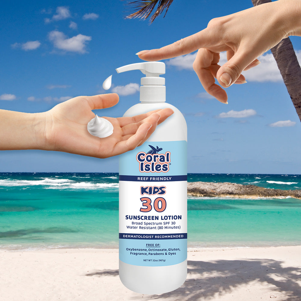 32-oz Coral Isles SPF 30 KIDS Sunscreen Lotion with Pump (Quart)