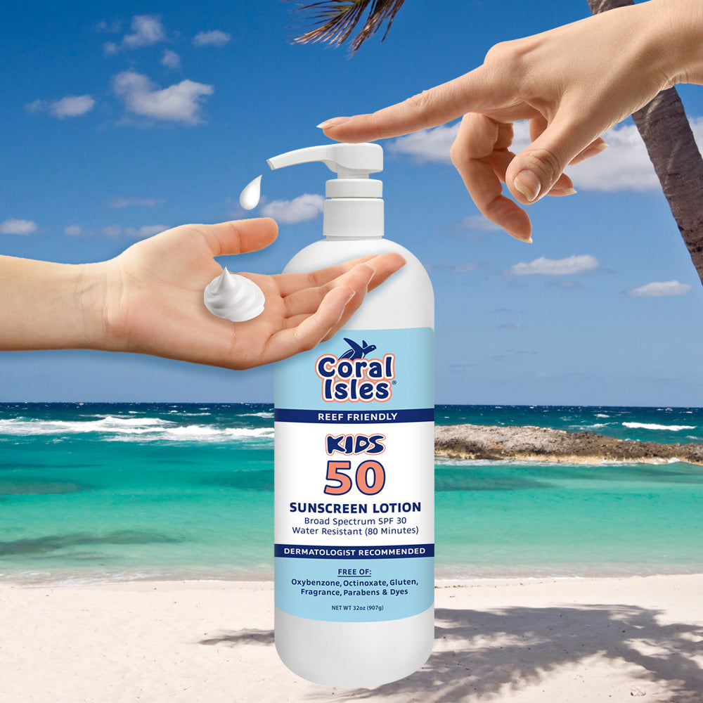 32-oz Coral Isles SPF 50 KIDS Sunscreen Lotion with Pump (Quart)