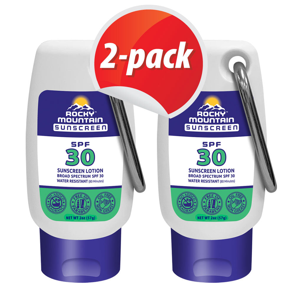 2-Pack 2-oz SPF 30 Sunscreen Lotion with Carabiner
