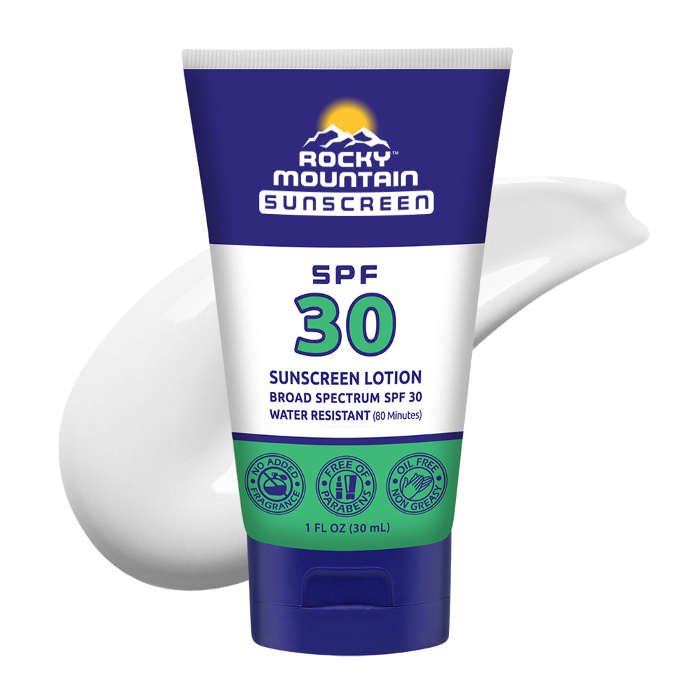 1oz SPF 30 Sunscreen Lotion TSA Travel Size Rocky Mountain Sunscreen