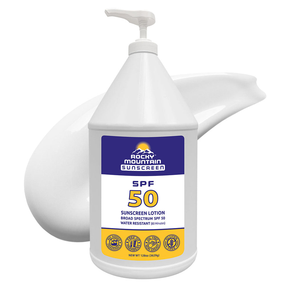 SPF 50 Bulk Gallon Sunscreen Lotion | 128 oz | Comes with Pump – Rocky ...