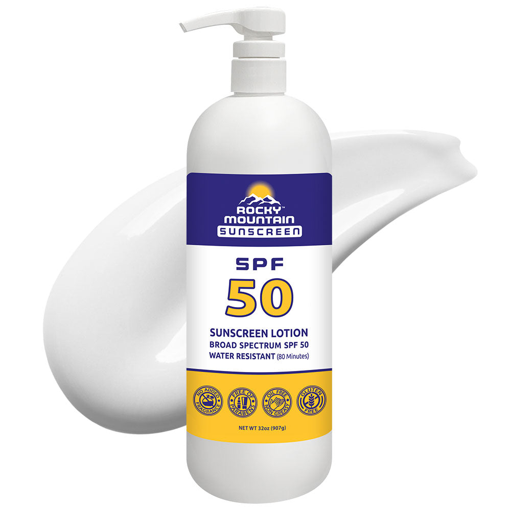 SPF 50 Bulk Quart Sunscreen Lotion | 32 oz | Comes With Pump – Rocky ...