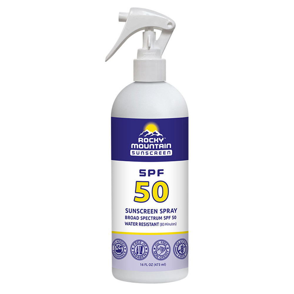 16-oz Bottle SPF 50 Refillable Liquid Spray Sunscreen Mist Sunscreen Rocky Mountain Sunscreen   