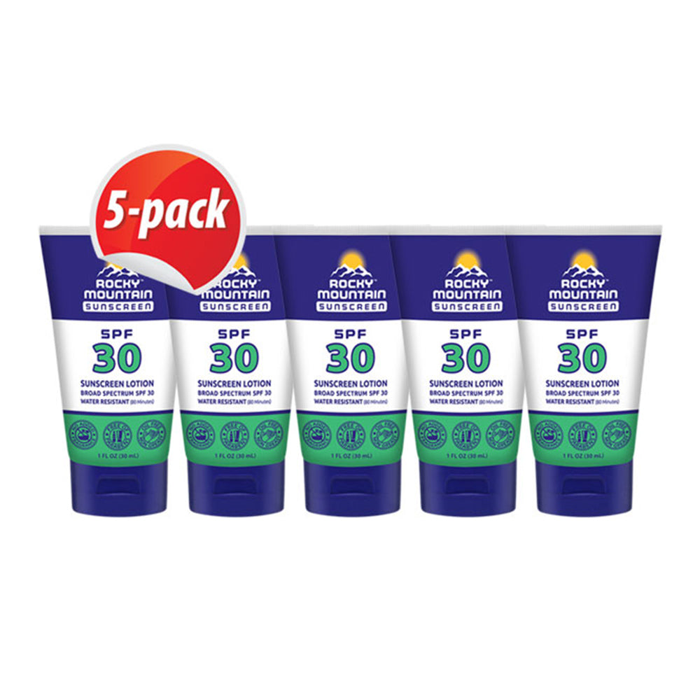 5-Pack 1-oz SPF 30 Travel Bundle Sunscreen Rocky Mountain Sunscreen   