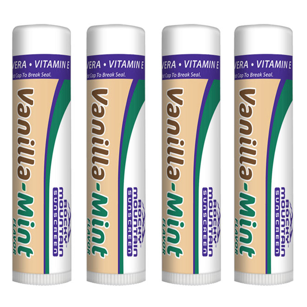 4-Pack Vanilla Mint SPF 15 Lip Balm Lip Balm Rocky Mountain Sunscreen   
