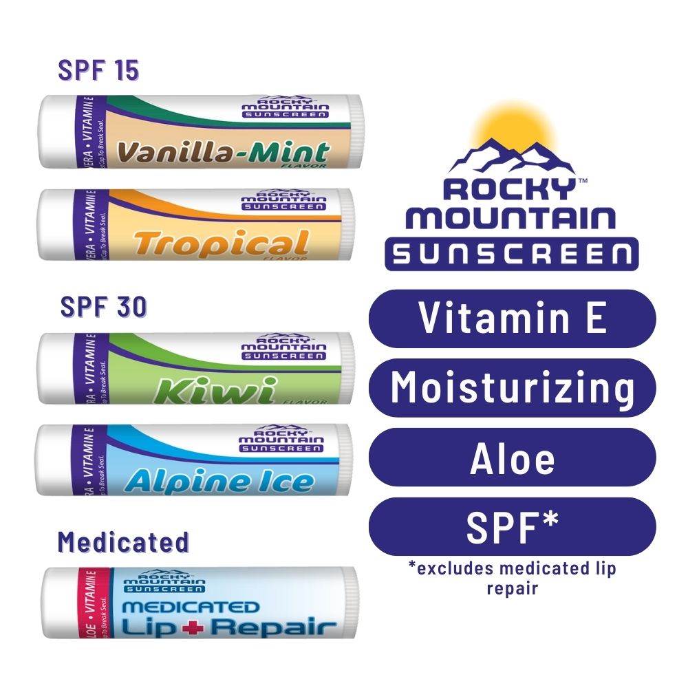 4-Pack Tropical SPF 15 Lip Balm Lip Balm Rocky Mountain Sunscreen   